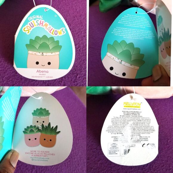 NWT SQUISHMALLOWS Set of 3 Plush Succulent Toys Abena Oz Afiyah 9 10 in Plants - Picture 7 of 12